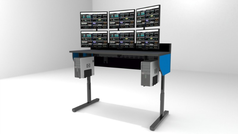 Summit Edge Deluxe Control Room Furniture console furniture site stand desk with montiors