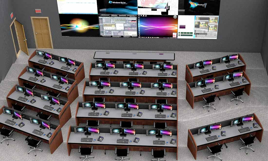 control room furniture in emergency operations center