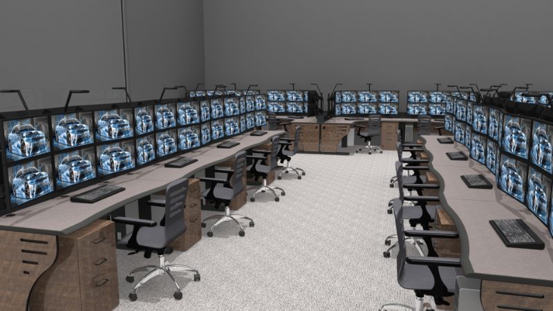 command center furniture, with multi-operator configuration